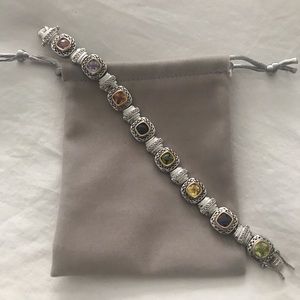 Women’s Silver and Faux Gemstone Bracelet